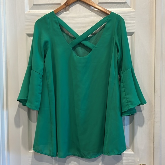 JUDITH MARCH Bell Sleeve Embroidered Blouse - Picture 5 of 12